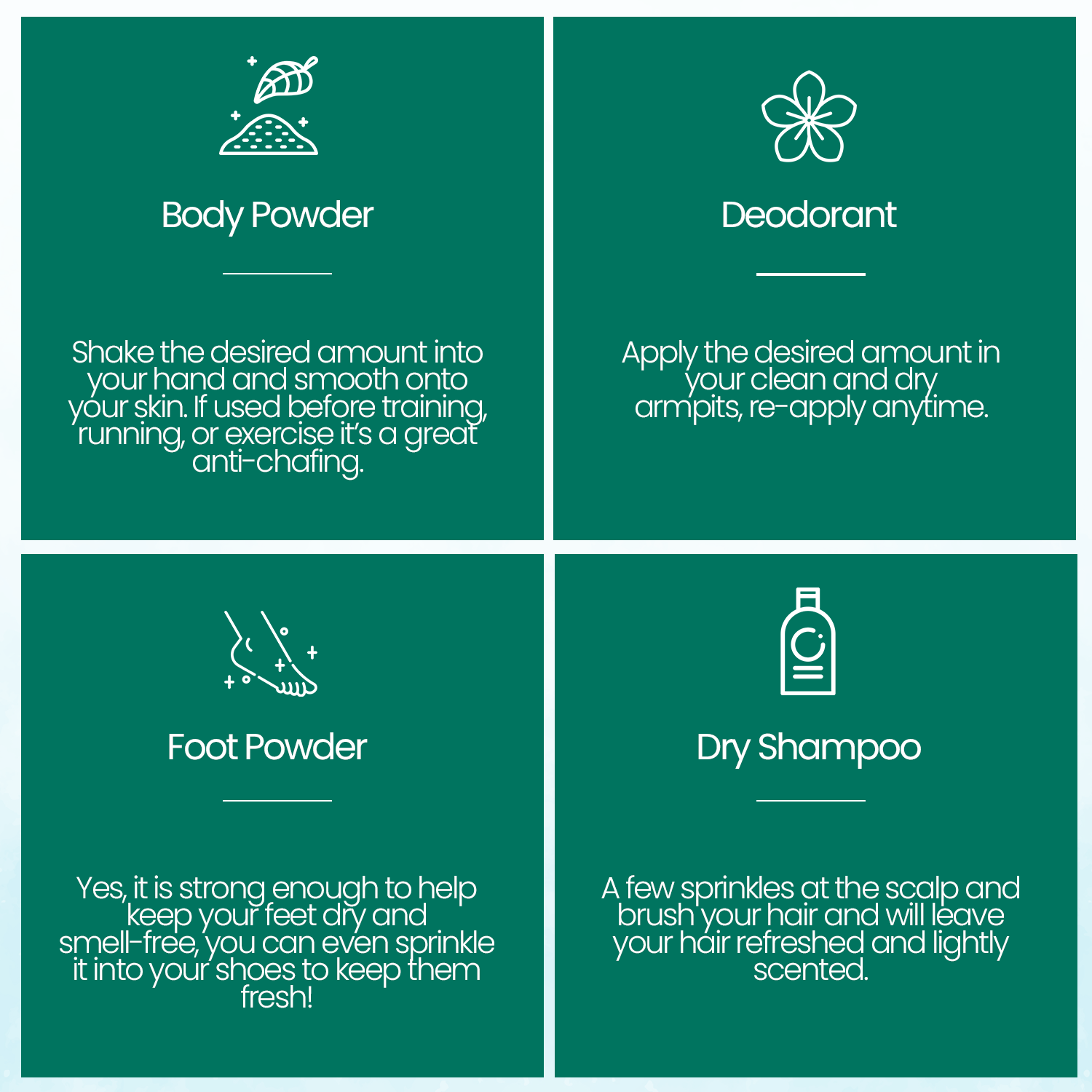 Multi-Use All-Natural Body Powder. Eco-Friendly.