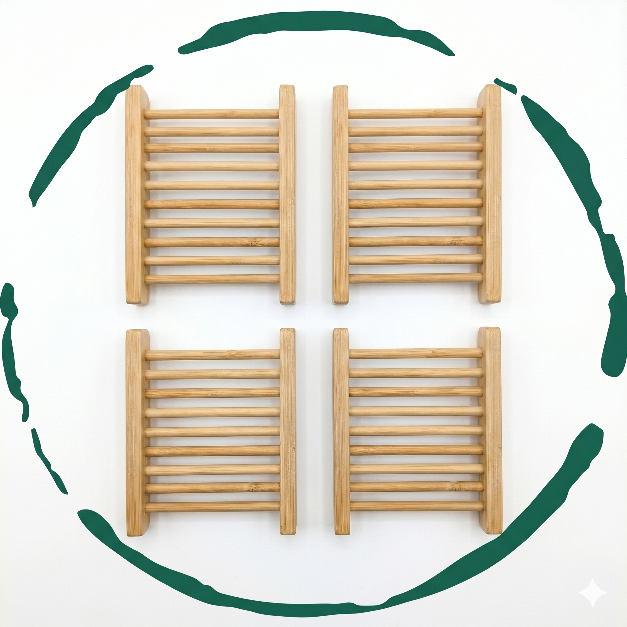 4-Pack Bamboo Soap Dish