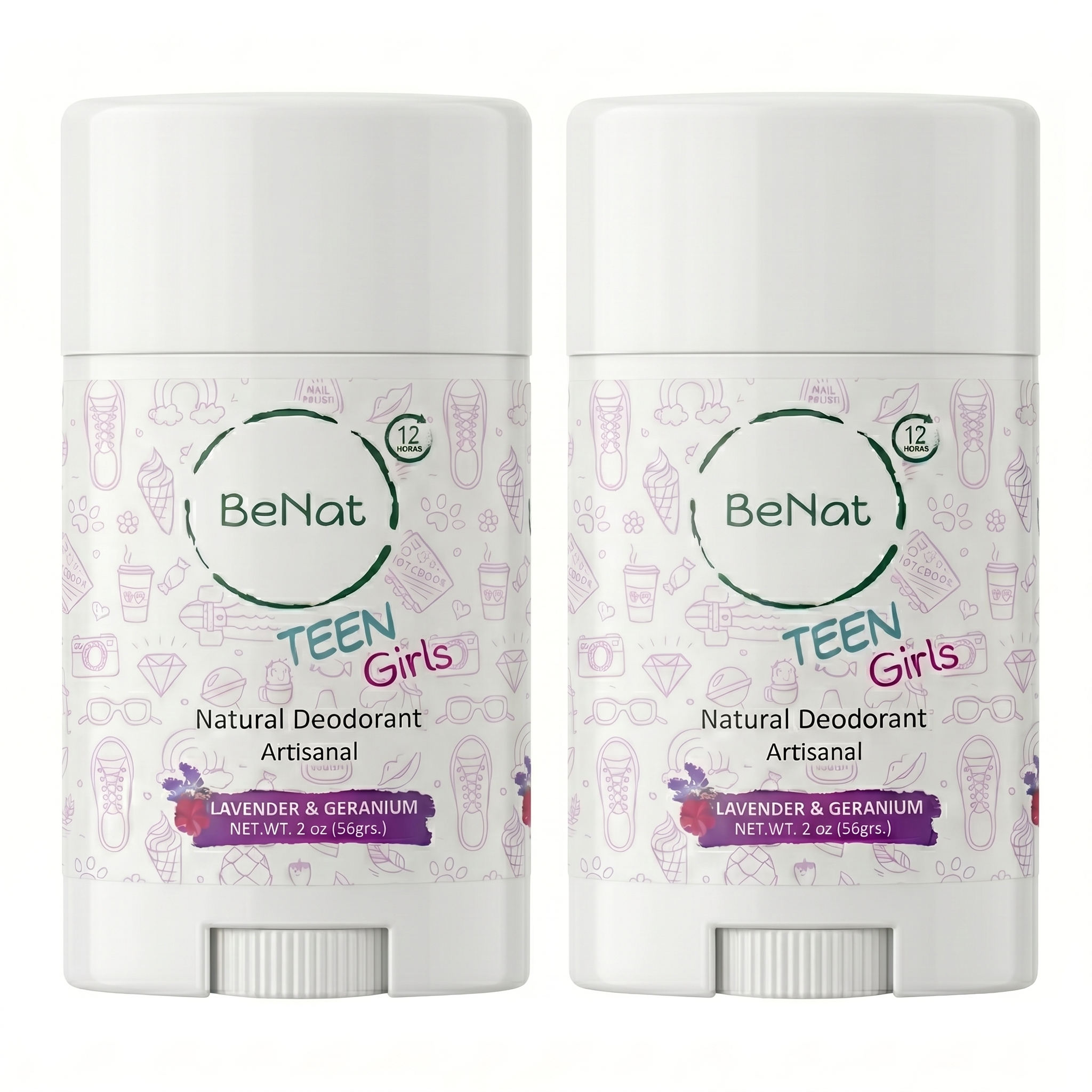 2-Pack all-Natural Deodorants for Kids & Teens